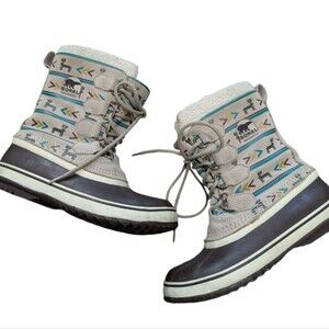 Sorel suede aztec Sherpa cuffed winter boots